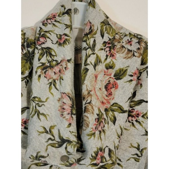 Philosophy Gray Floral Print Snap Button Soft Shel - Picture 8 of 12